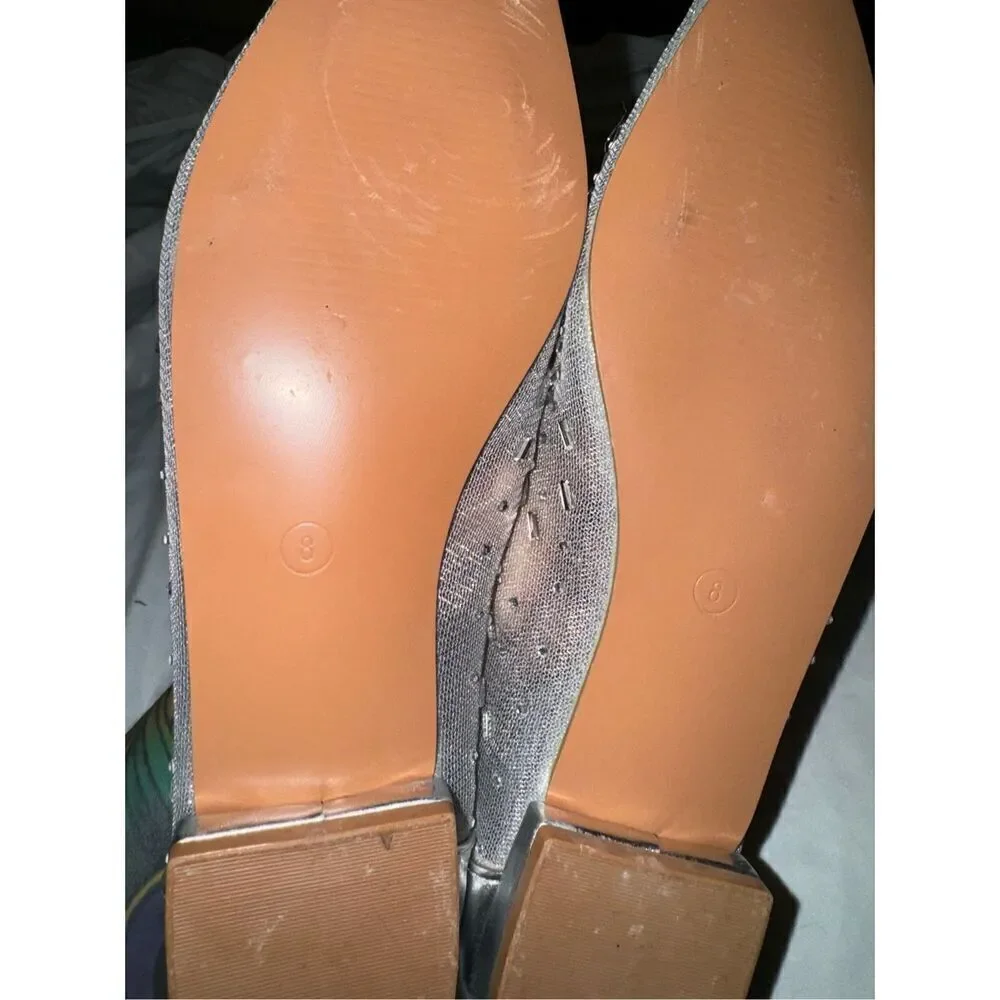 NWOT Lulu’s rhinestone silver ballet flats size 8